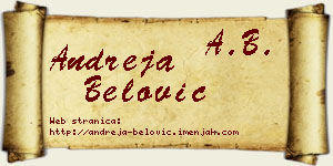 Andreja Belović vizit kartica
